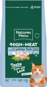High Meat Dry High in Meat White Fish Healthy Grain For Adult Cats 3kg