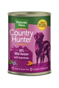 Country Hunter Cans Wild Venison with Superfood cans For Adult Dogs 400g