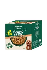 Natures Menu Dog Pouches Hearty Stews Salmon For Adult Dogs 800g