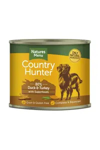 Country Hunter Cans Duck and Turkey with Superfoods For Adult Dogs 600g
