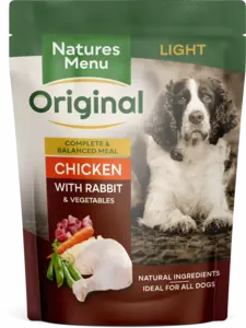 Natures Menu Dog Pouches Light Chicken with Rabbit Pouches For Adult Dogs 300g