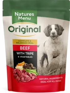 Natures Menu Dog Pouches Beef with Tripe For Adult Dogs 300g