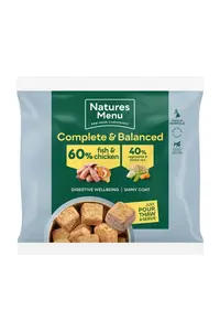 Natures Menu Complete & Balanced Raw 60/40 Lamb with Chicken, Salmon, Vegetables and Brown Rice For Adult Dogs 1kg