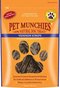 Pet Munchies Dog Treats - Venison Strips 75g