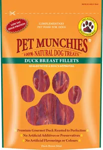 Pet Munchies Dog Treats - Duck Breast Fillets 80g