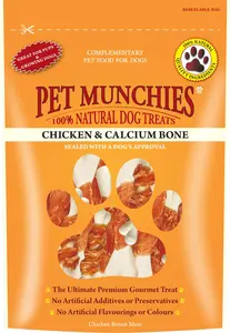 Pet Munchies Dog Treats - Chicken & Calcium Bones 100g