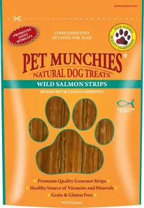 Pet Munchies Dog Treats - Wild Salmon Strips 80g